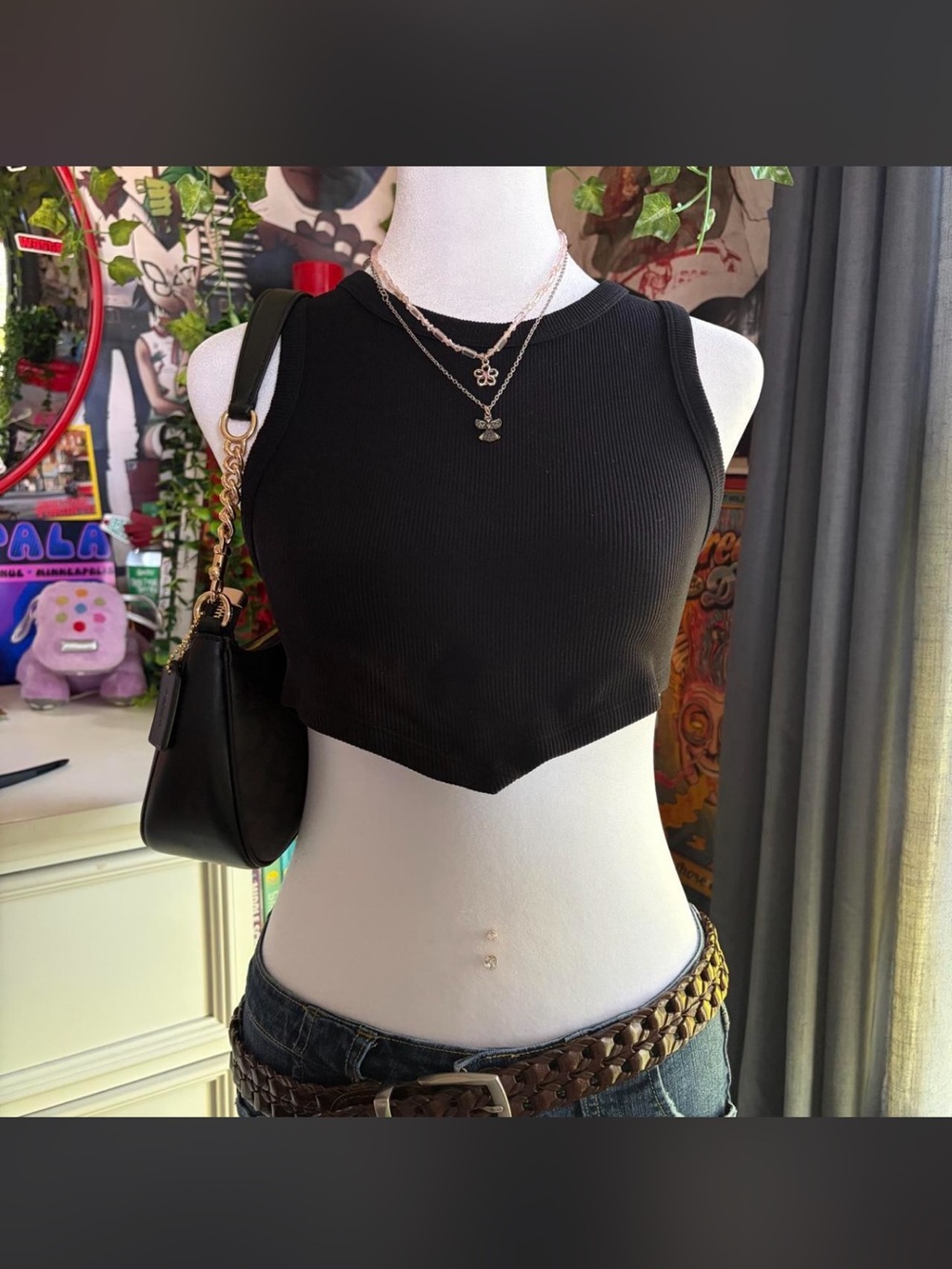 Suzette Collection black cropped tank